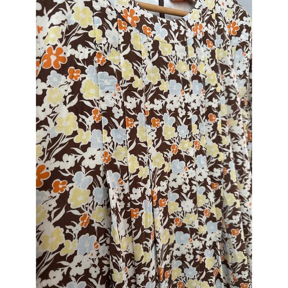 Tory Burch Silk Wool Challis Short Dress Reverie Brown Size 12 - Picture 11 of 11